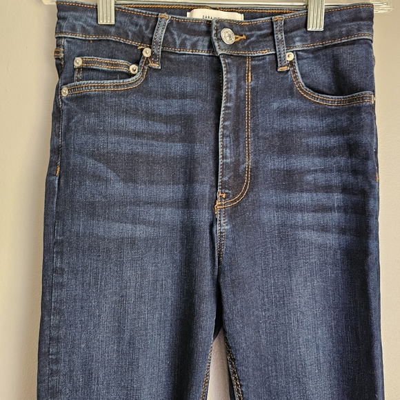 Zara Womans Blue Jeans Size US 4 EUR 36 Slim High Rise Ankle length Medium Wash - Picture 2 of 10